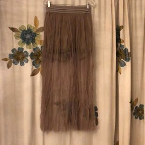 A’reve Satin Shorts with Tulle Overlay Skirt